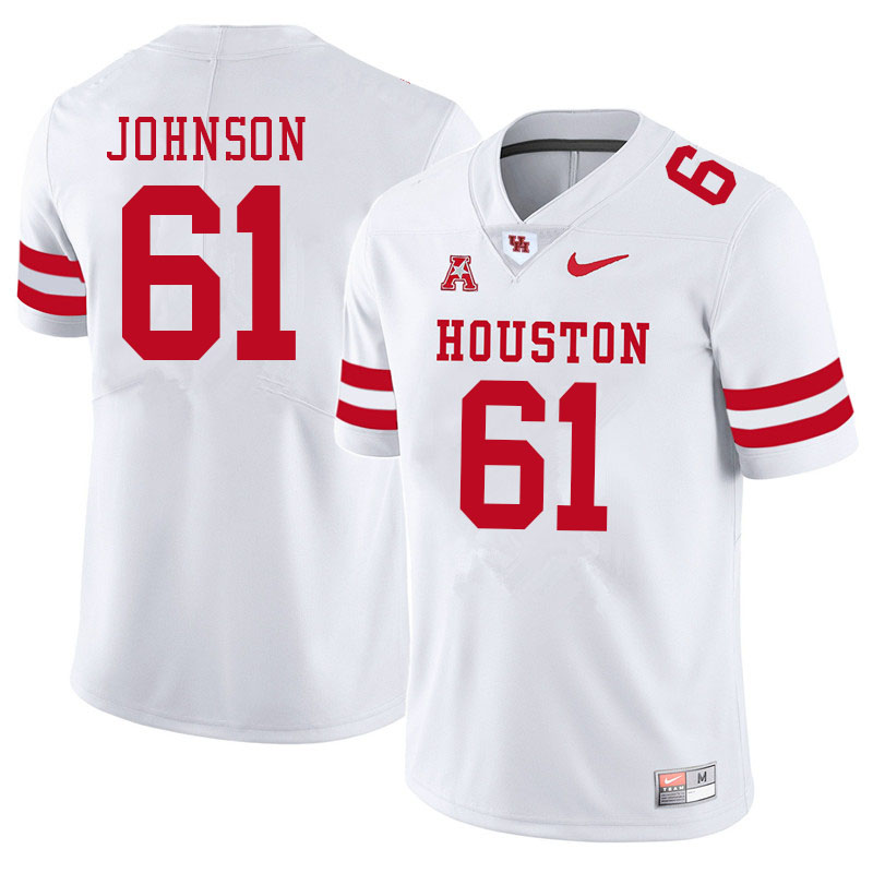 Men #61 Benil Johnson Houston Cougars College Football Jerseys Sale-White
